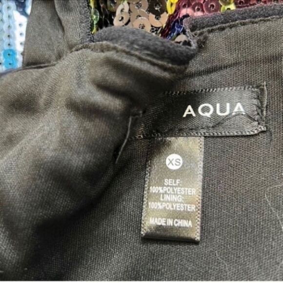 Aqua Sequin Multi-colored Body-con Dress (Size XS) - Picture 6 of 9